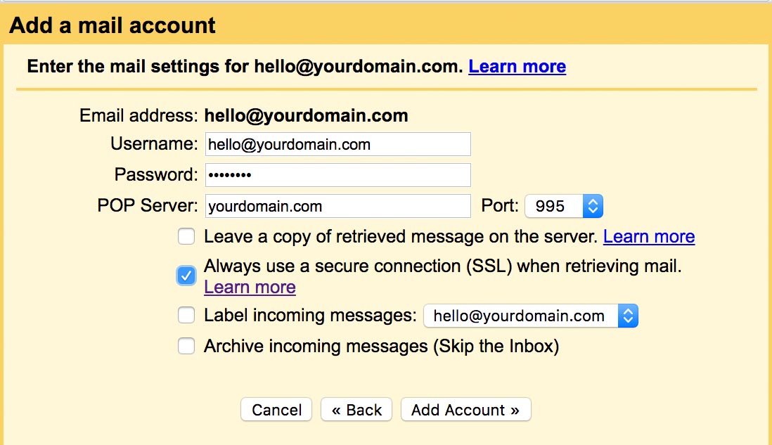 add custom email to gmail min