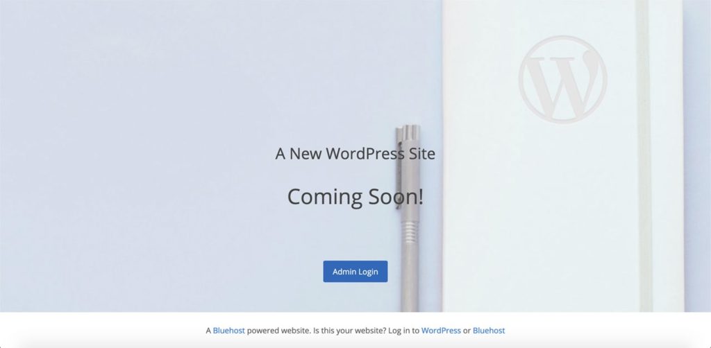 bluehost coming soon page